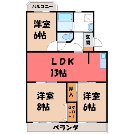 エバーグリーンフィールドの物件間取画像